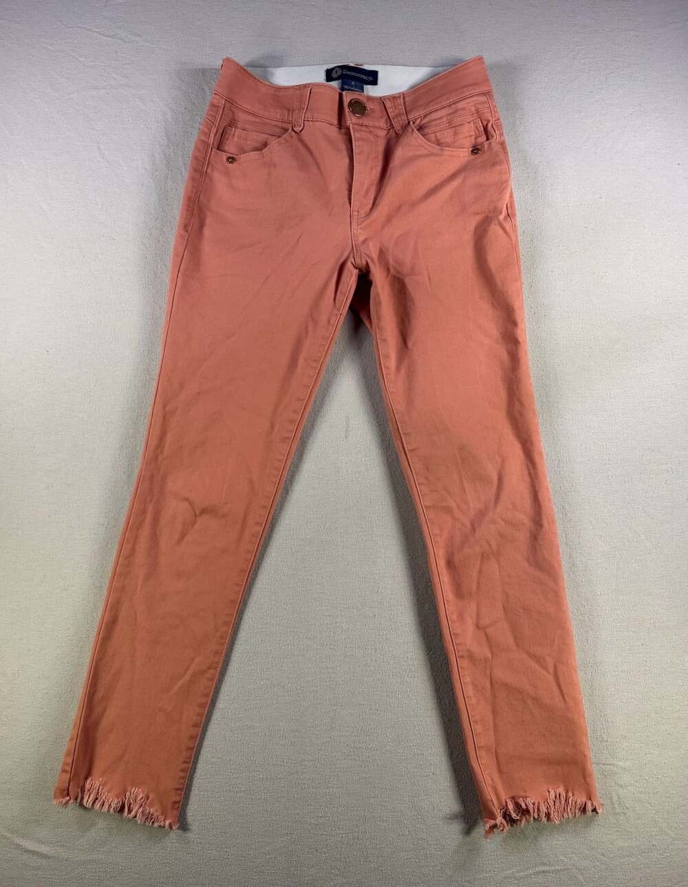 Democracy Ab'solution Jeans Size 4 Peach Pink Distressed Hem
